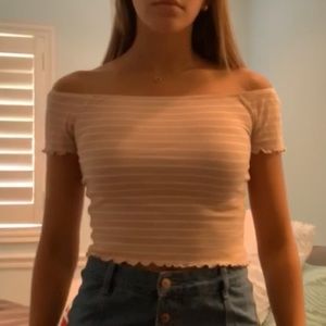 Off shoulder top stripes